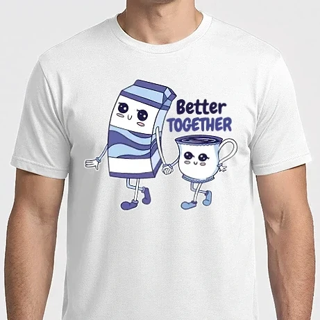 Férfi Imperial póló - Tej és kávé - együtt jobb