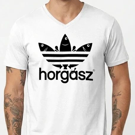 Férfi V-nyakú póló - Horgász adidas fekete 