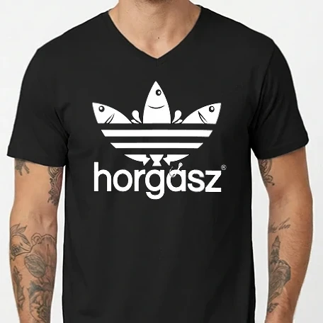 Férfi V-nyakú póló - Horgász adidas fehér