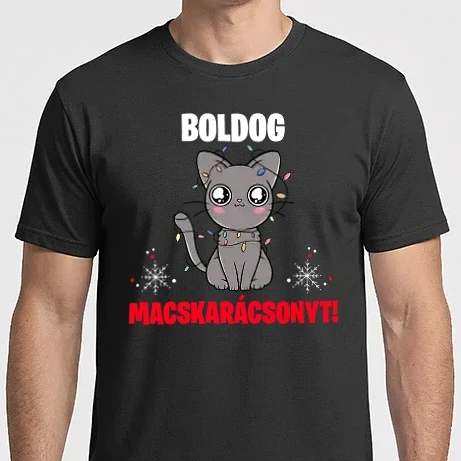 Férfi Imperial póló - Boldog macska karácsonyt