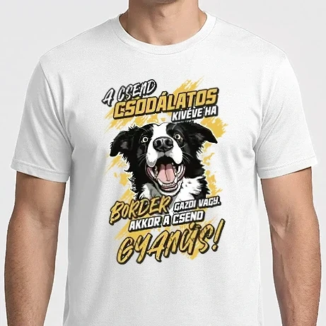Férfi Imperial póló - Border Collie Gyanús csend