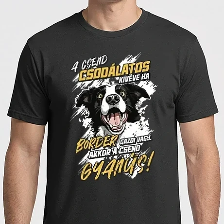Férfi Imperial póló - Border Collie Gyanús csend