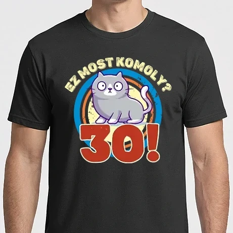 Férfi Imperial póló - ez most komoly 30éves, csodálkozó macska