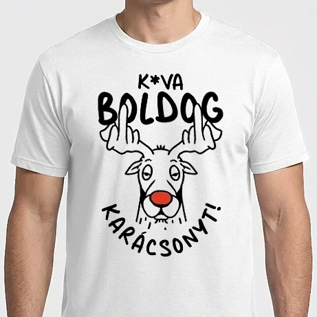 Férfi Imperial póló - Kva boldog karácsonyt szarvas