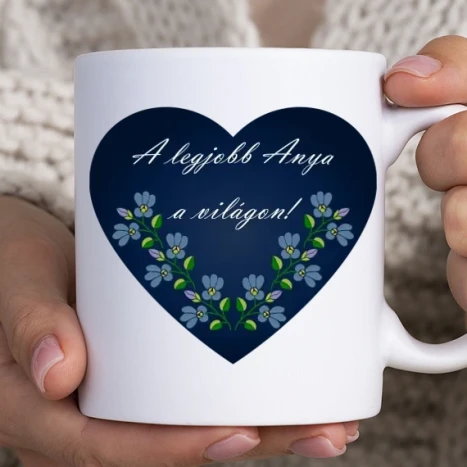 Fehér bögre - A legjobb Anya a világon! szívecskében