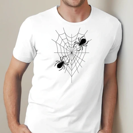 Férfi prémium fit kerek nyakú póló - Spider love - fekete