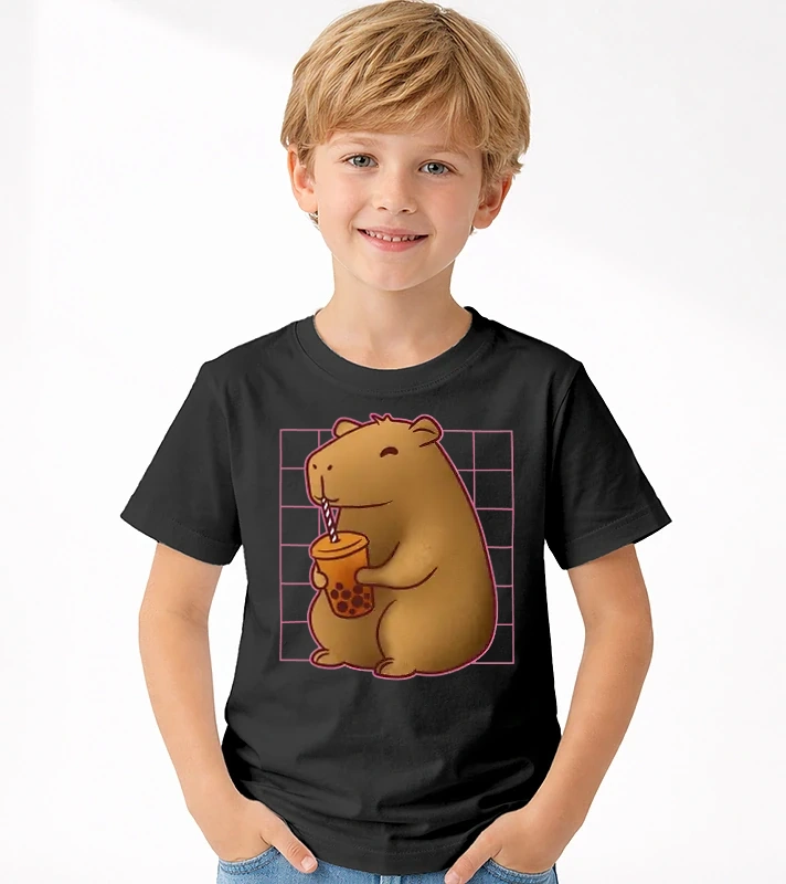 Capybara bubis teával – Uniszex gyerek Póló