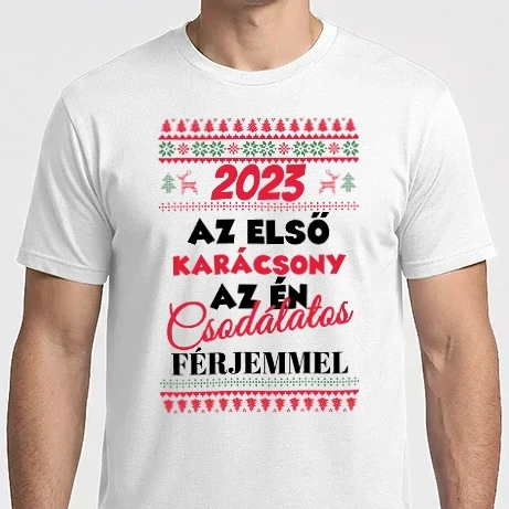 Férfi Imperial póló - 2023 az első karácsony az én férjemmel