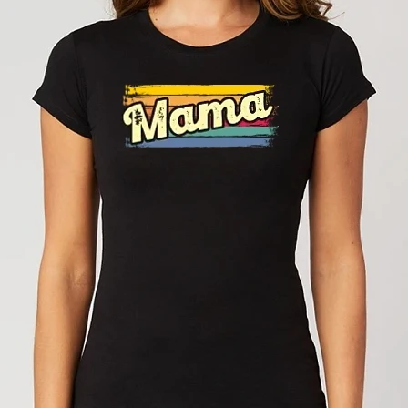 Női Alap póló - mama retro felirat