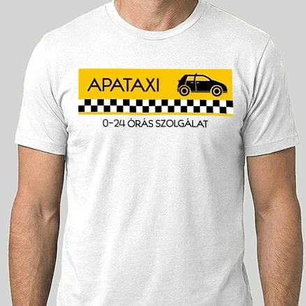 Férfi Alap póló - Apataxi - apa haza visz