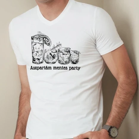 Férfi prémium fit V-nyakú póló - Aszpartám mentes Party