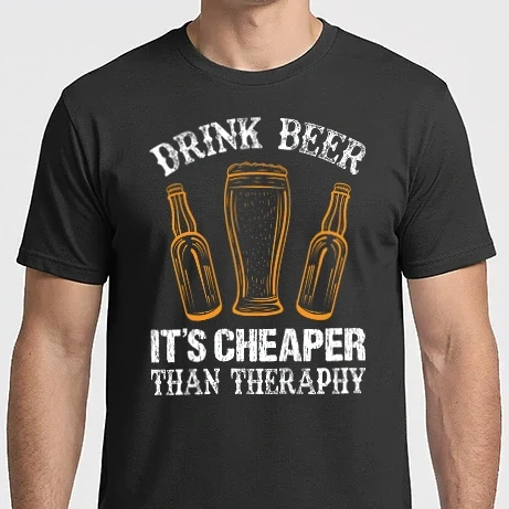Férfi Imperial póló - Drink Beer Its Cheaper Than Therapy