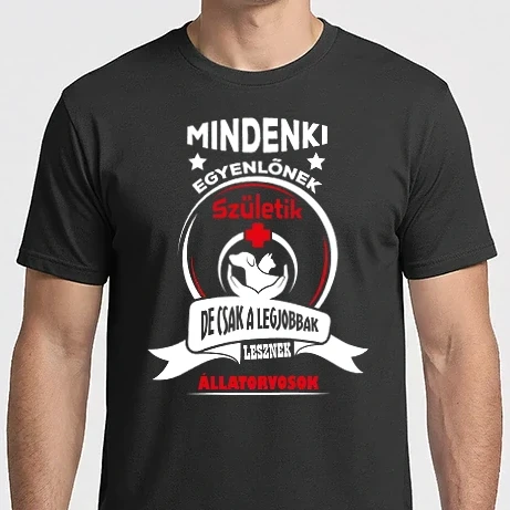 Férfi Imperial póló - Minden férfi egyenlő - Állatorvos - Póló Minta