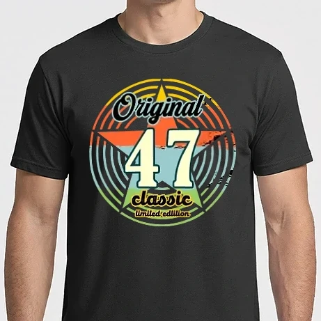 Férfi Imperial póló - original classic, limited edition, születésnapi embléma, 47 éves