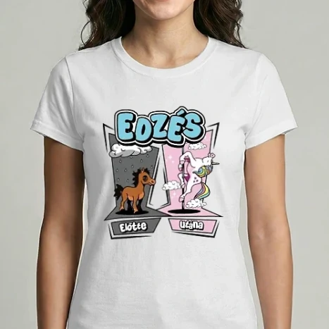 Női Imperial póló - Unikornis Edzés előtte utána