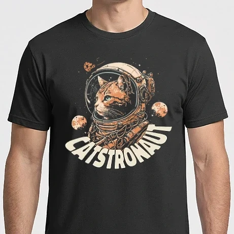Férfi Imperial póló - Űrhajós macska