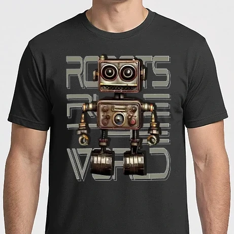 Férfi Imperial póló - Robots run the World
