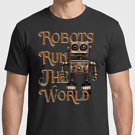 Férfi Imperial póló - Robots run the World