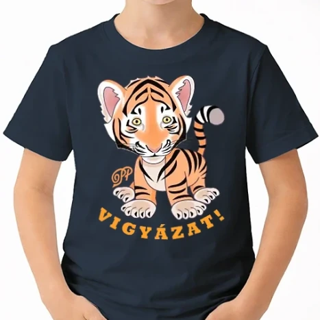 Uniszex gyerek Póló - Vigyázat Tigris