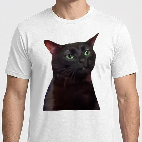 Férfi Imperial póló - Black cat zooning Out – Fekete macskás mém póló | Mentálisan máshol dizájn
