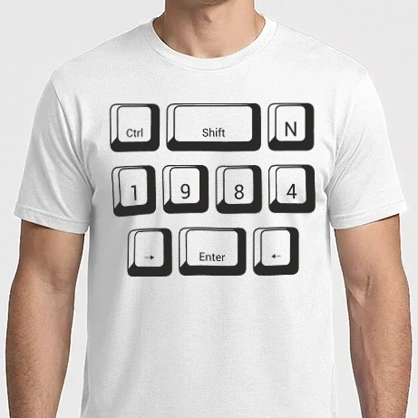 Férfi Imperial póló - születésnapi dátum, évszám, számítógép billenytűzet, laptop, enter,1984