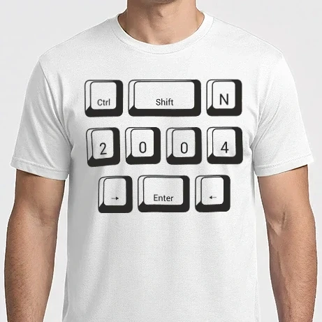 Férfi Imperial póló - születésnapi dátum, évszám, számítógép billenytűzet, laptop, enter,2004