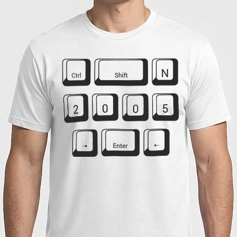 Férfi Imperial póló - születésnapi dátum, évszám, számítógép billenytűzet, laptop, enter,2005