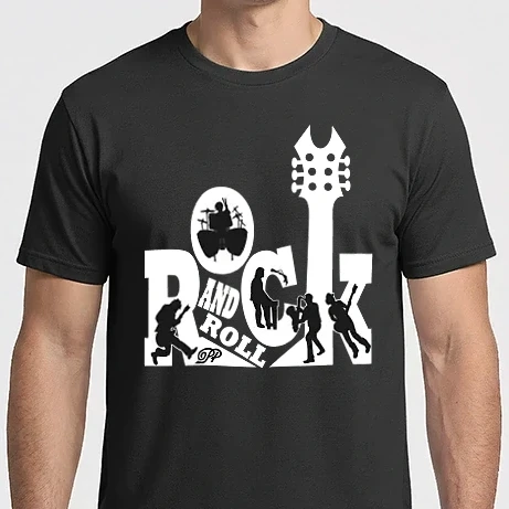 Férfi Imperial póló - Rock and roll felirat Árnyakkal