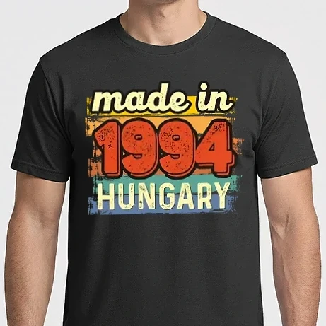 Férfi Imperial póló - made in hungary felirat, retro évszám, grunge stílus, 1994
