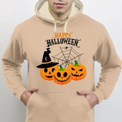 Férfi DUO kapucnis Pulcsi - Happy Halloween
