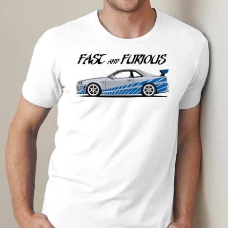 Férfi prémium fit kerek nyakú póló - Fast and Furious Nissan Skyline