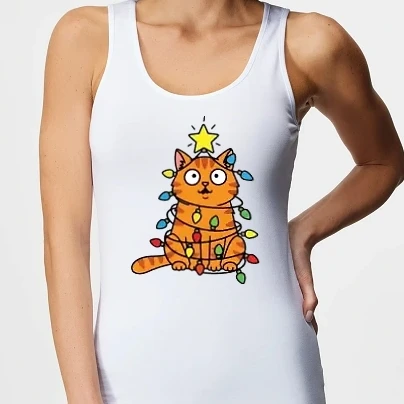 Női top - Cica karácsony