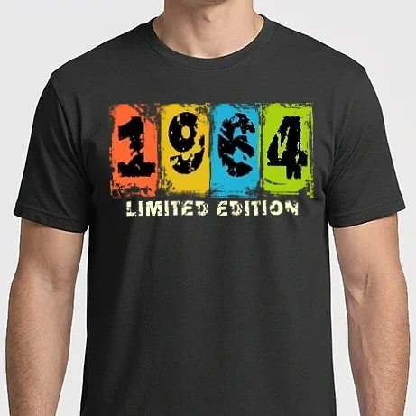 Férfi Imperial póló - grunge évszám, limited edition felirattal, születésnapi dátum, 1964