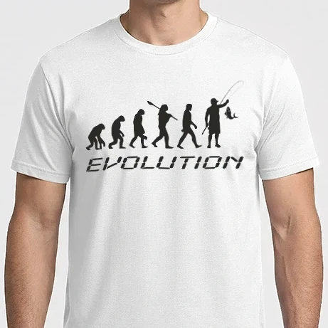 Férfi Imperial póló - horgász evolúció_fekete