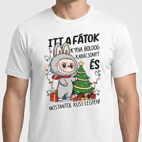Férfi Imperial póló - Labubu Xmas - ITT A FÁTOK