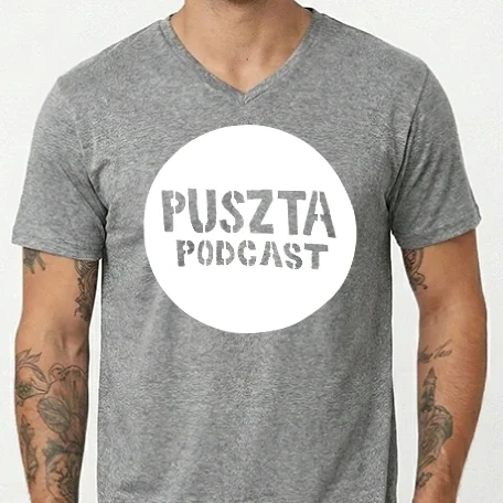 Férfi V-nyakú póló - Puszta Logo világos