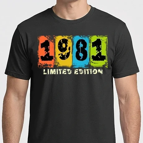 Férfi Imperial póló - grunge évszám, limited edition felirattal, születésnapi dátum, 1981