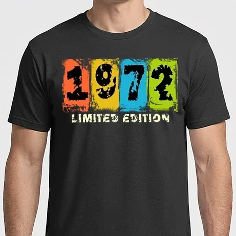 Férfi Imperial póló - grunge évszám, limited edition felirattal, születésnapi dátum, 1972