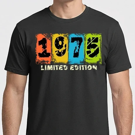 Férfi Imperial póló - grunge évszám, limited edition felirattal, születésnapi dátum, 1975