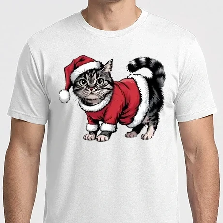 Férfi Imperial póló - cat xmas, karácsonyi cicás póló