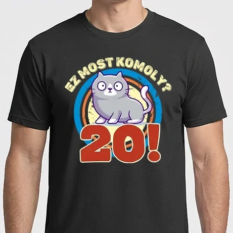 Férfi Imperial póló - ez most komoly 20éves, csodálkozó macska