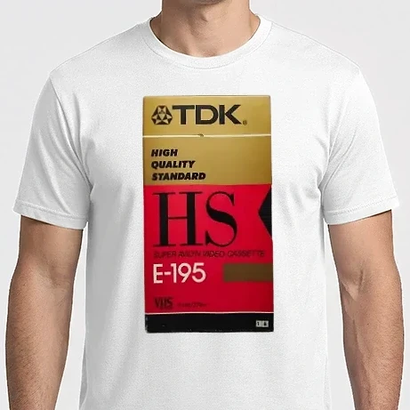 Férfi Imperial póló - TDK retro VHS videokazetta HS E-195