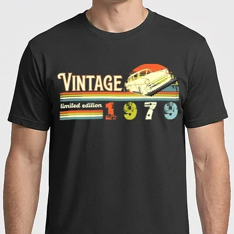 Férfi Imperial póló - vintage, limited edidtion, retro születésnapi felirat, évszám veterán autóval, 1979