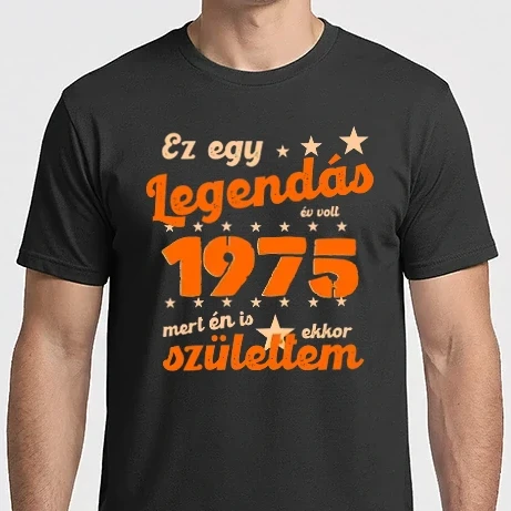Férfi Imperial póló - Legendás év volt, mert én is ekkor születtem, 1975, dátum, felirat
