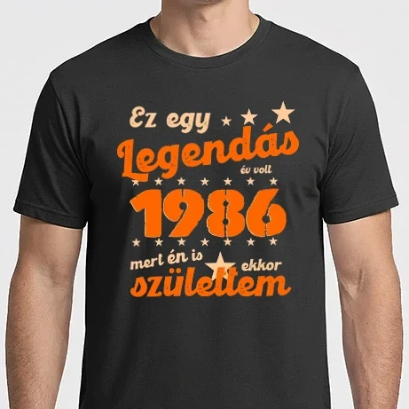 Férfi Imperial póló - Legendás év volt, mert én is ekkor születtem, 1986, dátum, felirat