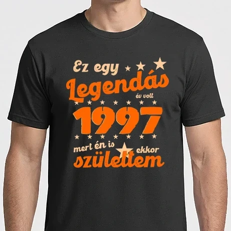 Férfi Imperial póló - Legendás év volt, mert én is ekkor születtem, 1997, dátum, felirat