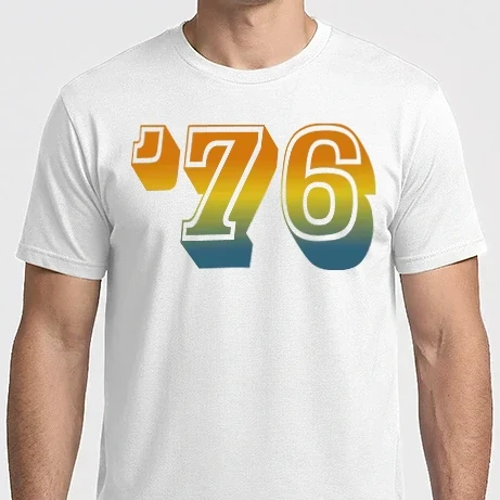 Férfi Imperial póló - retro stílusú dátum, évszám, rövidített születésnapi dátum '76, 1976