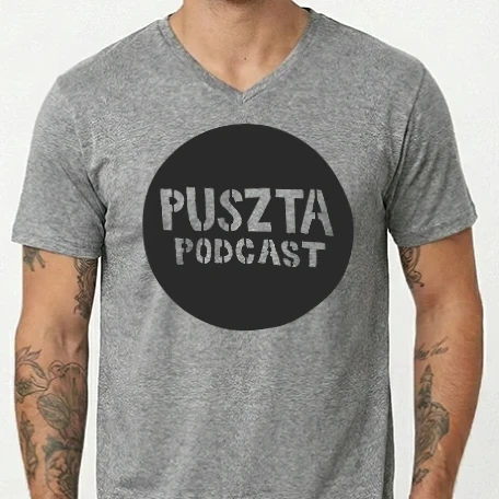 Férfi V-nyakú póló - Puszta Logo sötét