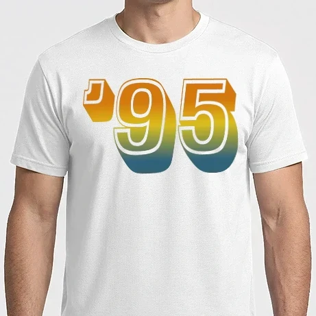 Férfi Imperial póló - retro stílusú dátum, évszám, rövidített születésnapi dátum '95, 1995
