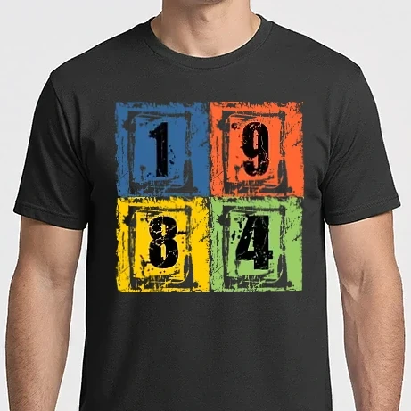 Férfi Imperial póló - grunge number, szám 1984